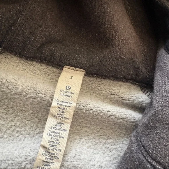 Lululemon Men's Deep Cove Full Zip Charcoal Gray Hoodie - Picture 8 of 13